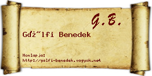 Gálfi Benedek névjegykártya
